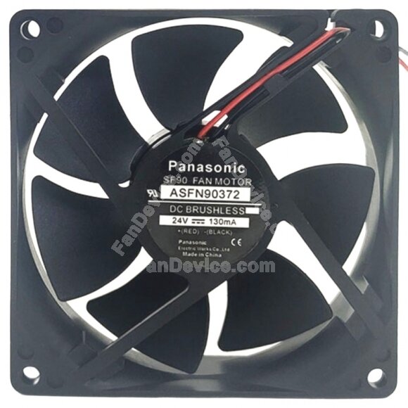 Panasonic ASFN90372 DC 24V 130mA 2 Wires Brushless Axial Cooling Fan