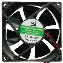 YM F08025N45D024-SM100 DC 24V 0.23A 2 Wires Axial Cooling Fan