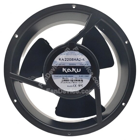 KAKU KA2208HA2-4 AC 220-240V 0.30/0.26A 2 Wires Axial Cooling Fan