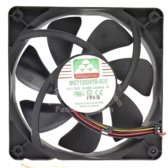 Protechnic MGT12024YB-R25 DC 24V 0.48A 2 / 3 Wires Axial Cooling Fan