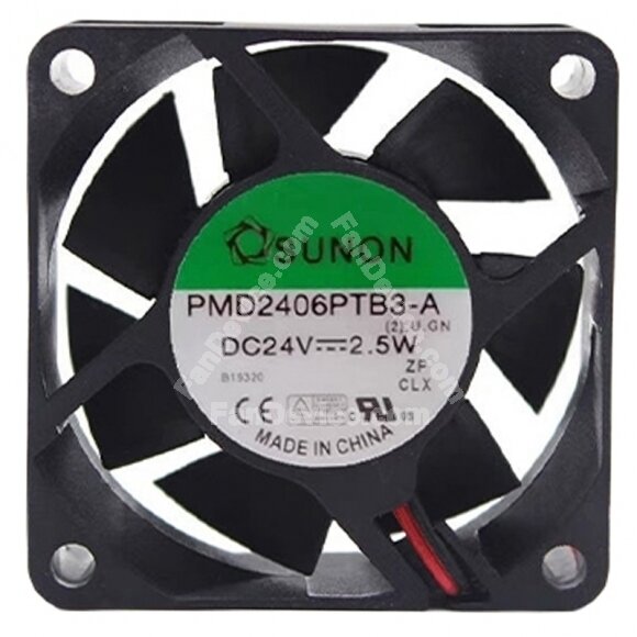 Sunon PMD2406PTB3-A DC 24V 2.5W 2 Wires Axial Cooling Fan