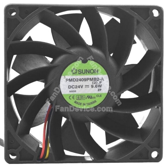 Sunon PMD2409PMB2-A DC 24V 9.6W 3 Wires Axial Cooling Fan