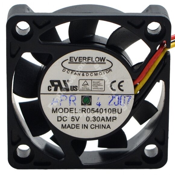 EVERFLOW R054010BU DC 5V 0.30AMP 3 Wires Axial Cooling Fan