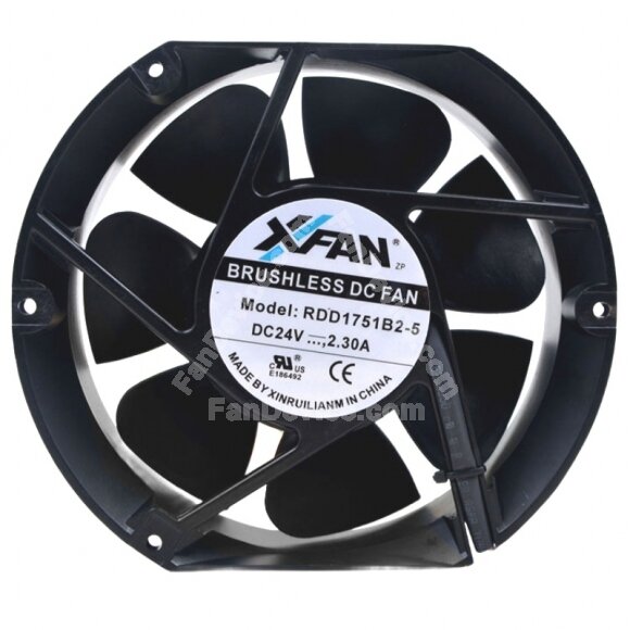 XFAN RDD1751B2-5 DC 24V 2.30A 2 Wires DC Brushless Axial Cooling Fan