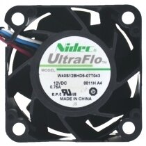 Nidec UltraFlo W40S12BHD5-07T043 DC 12V 0.75A 4 Wires Axial Cooling Fan
