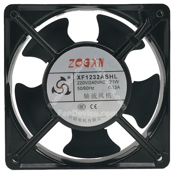 ZOGXN XF1232ASHL AC 220V/240V 0.13A 21W 2 Wires Axial Cooling Fan