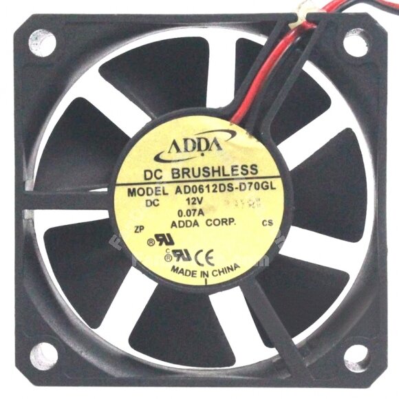 ADDA AD0612DS-D70GL DC 12V 0.07A 2 Wires DC Brushless Axial Cooling Fan