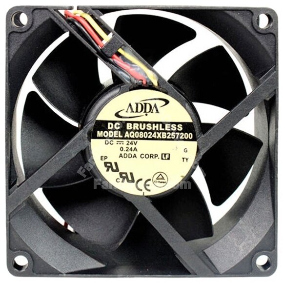 ADDA AQ08024XB257200 24V 0.24A 3 Wires DC Brushless Axial Cooling Fan