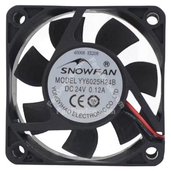 SNOWFAN YY6025H24B DC 12V 0.12A 2 Wires Axial Cooling Fan