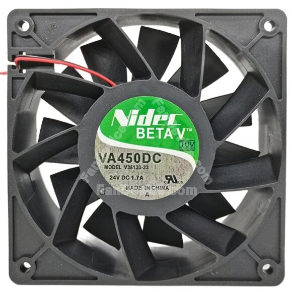 Nidec VA450DC V35130-33 DC 24V 1.7A 2 / 3 Wires Axial Cooling Fan