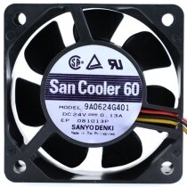 Sanyo Denki 9A0624G401 DC 24V 0.13A 2 / 3 Wires Axial Cooling Fan
