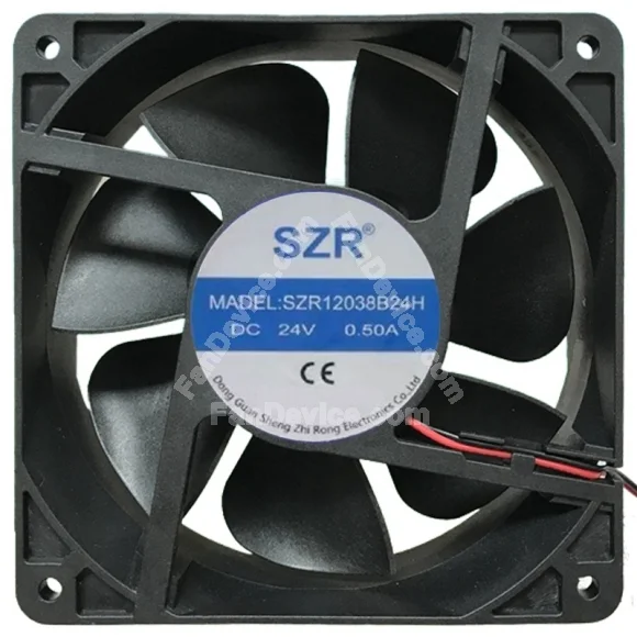 SZR SZR12038B24H DC 24V 0.50A 2 Wires Axial Cooling Fan