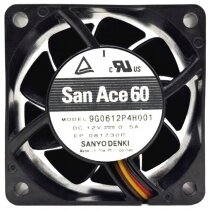 Sanyo Denki 9G0612P4H001 DC 12V 0.5A 4 Wires Axial Cooling Fan