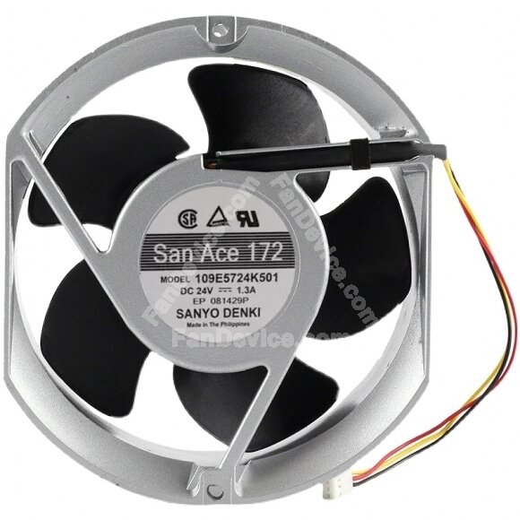 Sanyo Denki 109E5724K501 DC 24V 1.3A 4 Wires 17251 Axial Cooling Fan