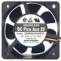 Sanyo Denki 109R0624H4D01 24V 0.06A 3 Wires 6025 DC Brushless Axial Fan