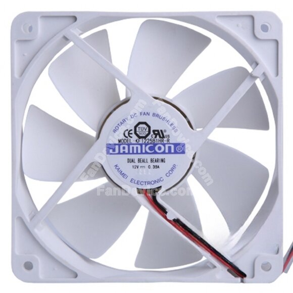 JAMICON KF1225B1HR-R DC 12V 0.35A 12025 Dual Ball Bearing Axial Fan