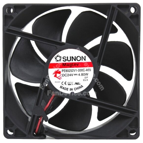 Sunon Maglev PF80252V1-000C-A99 DC 24V 4.80W 2 Wires Axial Cooling Fan