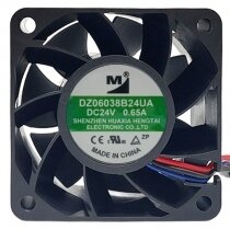 YM DZ06038B24UA DC 24V 0.65A 2 Wires Axial Cooling Fan