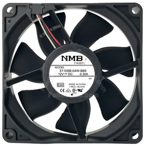 NMB 3110SB-04W-B69 DC 12V 0.30A 3 Wires Axial Cooling Fan
