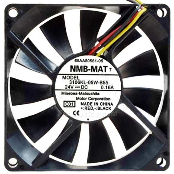 NMB-MAT 3106KL-05W-B55 DC 24V 0.16A 3 / 4 Wires Axial Cooling Fan