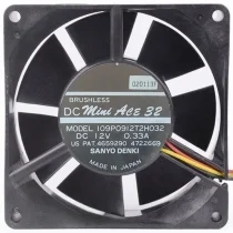 Sanyo 109P0912T2H032 12V 0.33A DC Brushless 3 Wires Axial Cooling Fan