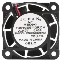 ICFAN F4010ES-12RCV 9V 0.05A 2 Wires Axial Cooling Fan