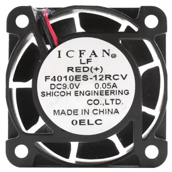 ICFAN F4010ES-12RCV 9V 0.05A 2 Wires Axial Cooling Fan