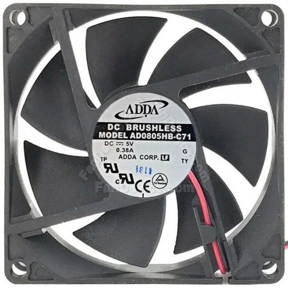 ADDA AD0805HB-C71 5V 0.38A DC Brushless 2 Wires Axial Cooling Fan