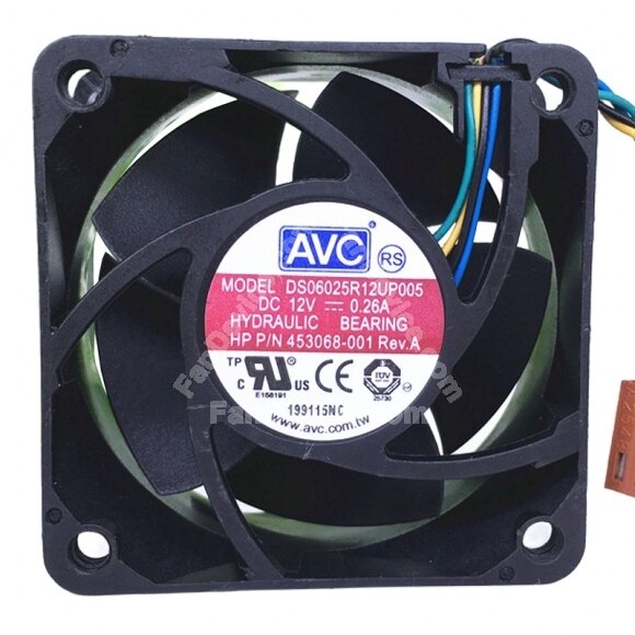 AVC DS06025R12UP005 DC 12V 0.26A 2 Wires / 3 Wires / 4 Wires Axial Cooling Fan