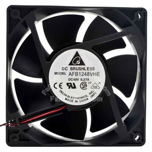 Delta AFB1248VHE DC 48V 0.27A 2 Wires / 3 Wires Axial Cooling Fan