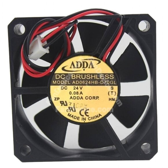 ADDA AD0624HB-D70GL DC 24V 0.08A 2 Wires Axial Cooling Fan