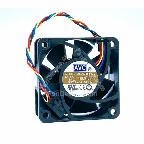 AVC DS06025B12L DC 12V 0.3A 2 Wires / 3 Wires / 4 Wires Axial Cooling Fan