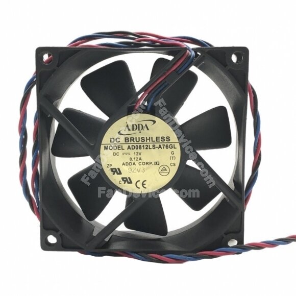 ADDA AD0812LS-A76GL DC 12V 0.12A 2 Wires / 3 Wires Axial Cooling Fan