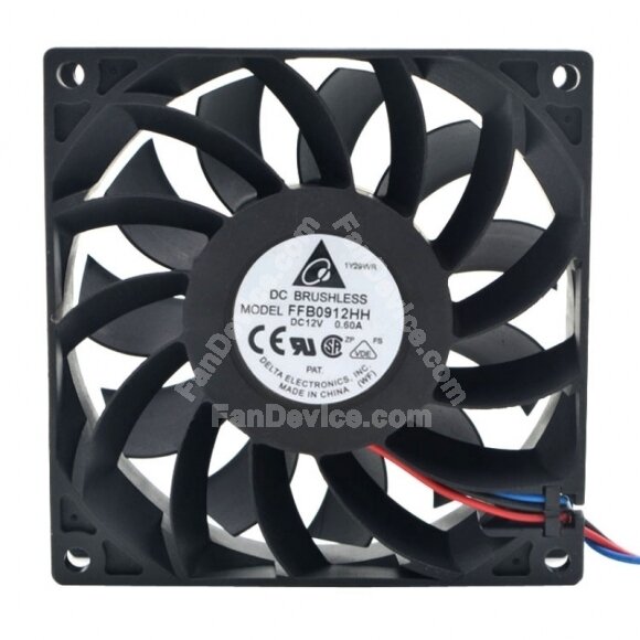 Delta FFB0912HH DC 12V 0.60A 2 Wires / 3 Wires Axial Cooling Fan