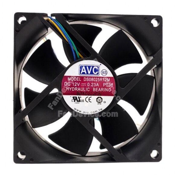 AVC DS08025R12M DC 12V 0.23A 8025 Axial Hydraulic Bearing Cooling Fan