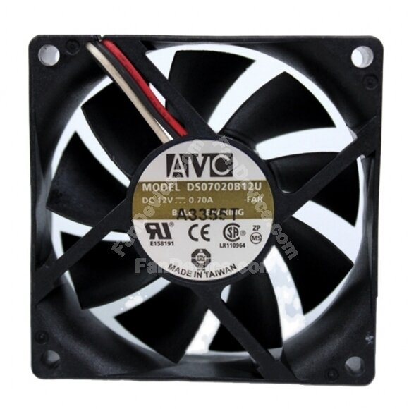 AVC DS07020B12U DC 12V 0.7A 2 Wires / 3 Wires Axial Cooling Fan