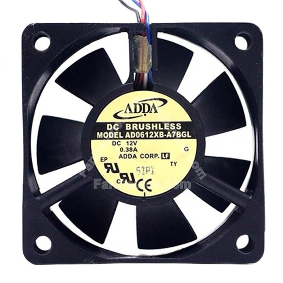 ADDA AD0612XB-A7BGL DC 12V 0.38A 6025 Axial Brushless Cooling Fan