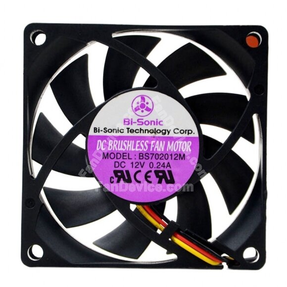 Bi-Sonic BS702012M DC 12V 0.24A 7020 Axial Brushless Cooling Fan