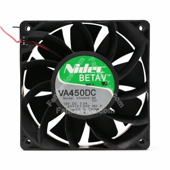 Nidec VA450DC V34809-90 DC 12V 3.3A 2 Wires / 3 Wires / 4 Wires Axial Cooling Fan