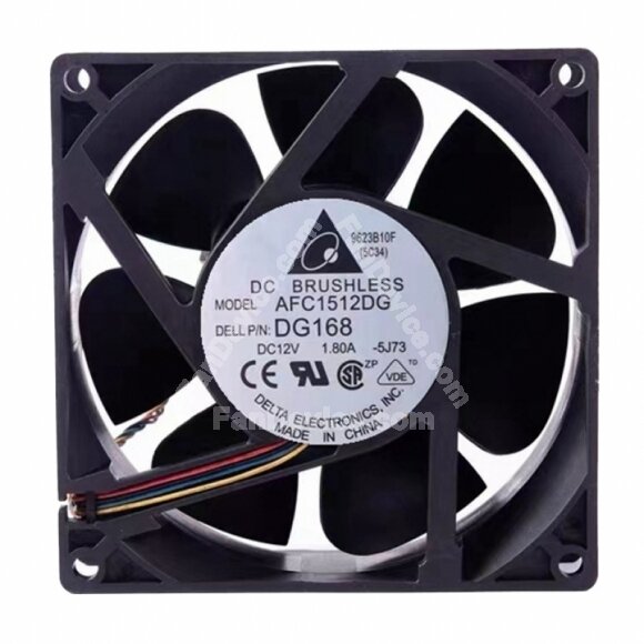 Delta AFC1512DG DG168 DC 12V 1.80A 2 Wires / 3 Wires / 4 Wires Axial Cooling Fan