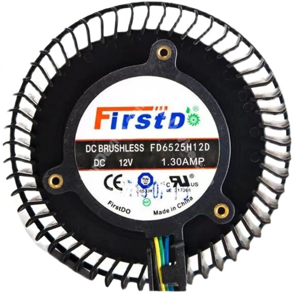 Firstd FD6525H12D DC 12V 1.30AMP 6525 Axial Brushless Cooling Fan