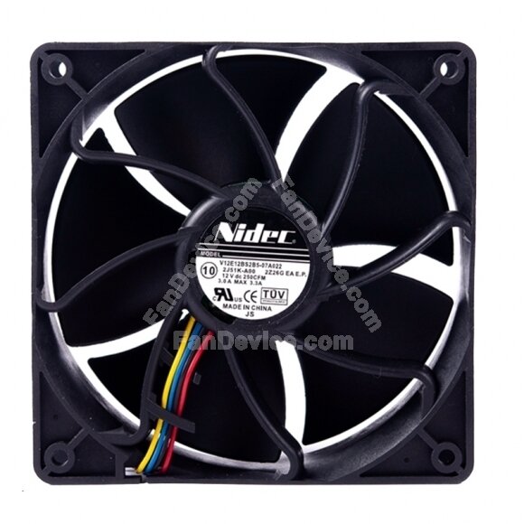 Nidec V12E12BS2B5-07A022 DC 12V 3.0A 2 Wires / 3 Wires / 4 Wires Axial Cooling Fan