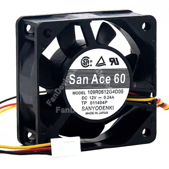 Sanyo Denki San Ace 60 109R0612G4D05 DC 12V 0.24A 6025 Axial Cooling Fan