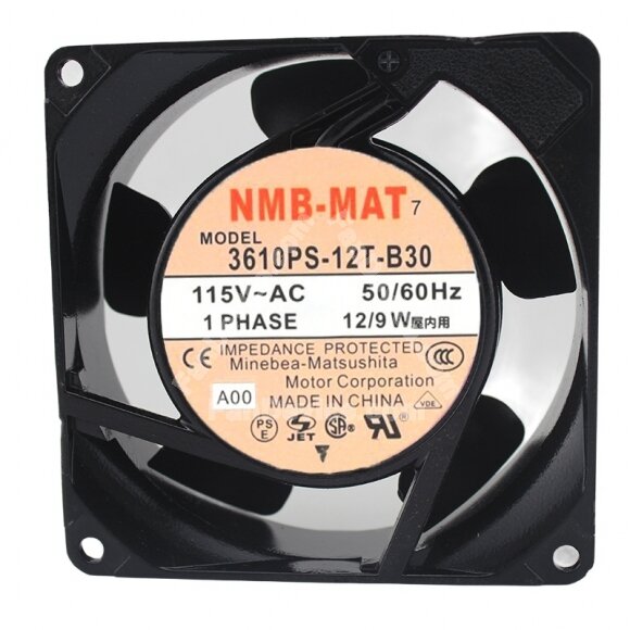 NMB-MAT 3610PS-12T-B30 AC 115V 12/9W 9025 Axial Cooling Fan