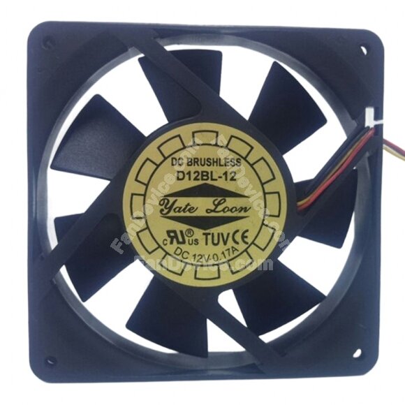 Yate Loon D12BL-12 DC 12V 0.17A 12025 Axial Brushless Cooling Fan
