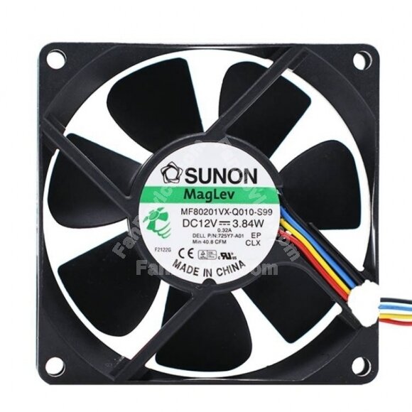 Sunon MF80201VX-Q010-S99 DC 12V 3.84W 2 Wires / 3 Wires / 4 Wires Axial Cooling Fan