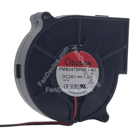 Sunon PMB2475PNB3-AY DC 24V 1.9W 2 Wires / 3 Wires Blower Cooling Fan