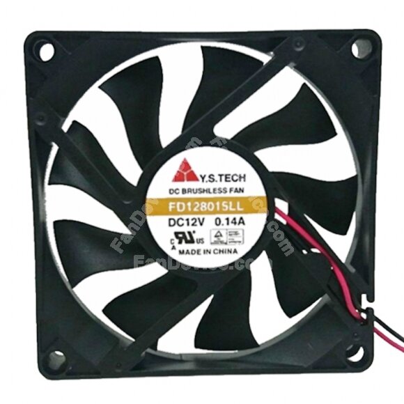 Y.S.TECH FD128015LL DC 12V 0.14A 8015 Brushless Axial Cooling Fan