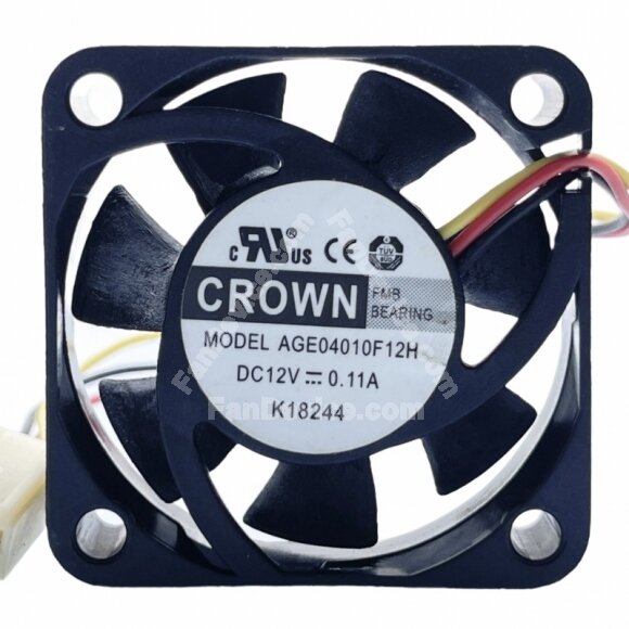 CROWN AGE04010F12H DC 12V 0.11A 4010 FMB Bearing Axial Cooling Fan