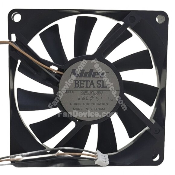 Nidec D08R-12TL 06B DC 12V 0.08Amp 2 Wires / 3 Wires Axial Cooling Fan